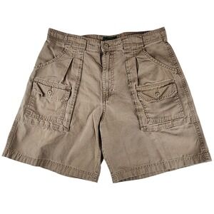 Cabelas Women Cargo Shorts Brown 7 Pocket Outdoor Size 14 Hiking Camping